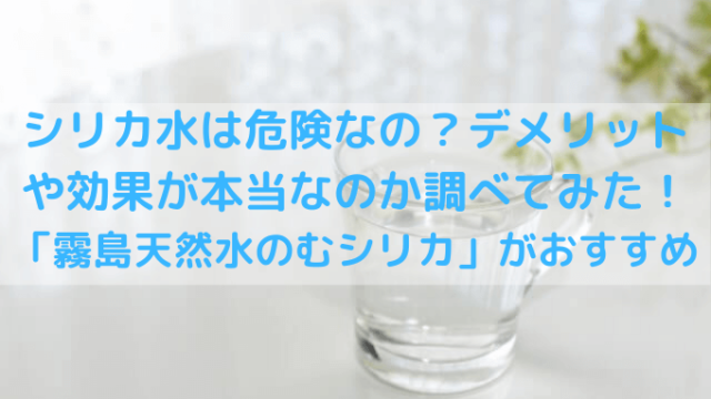 シリカ水は危険なの デメリットや効果が本当なのか調べてみた 霧島天然水のむシリカ がおすすめ セロリのひとりごと